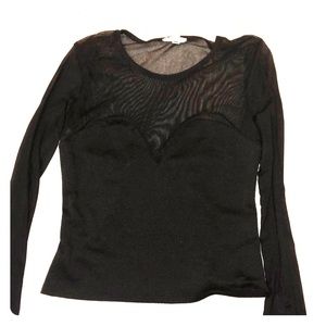 Black mesh cropped shirt